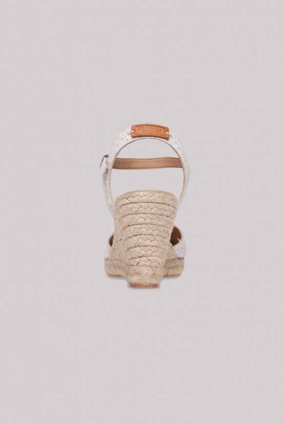 Soccx Veloursleder-Espadrille mit Keilabsatz ivory Rabatte dieses Monats