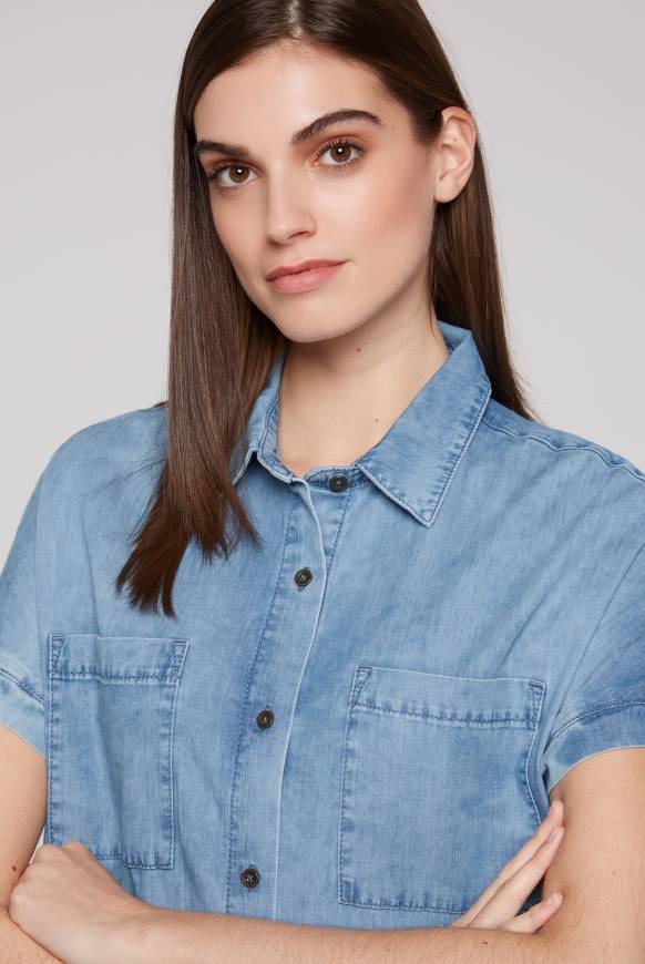 Soccx Kurzes Jeansblusenkleid mid blue wash XS Verkauf