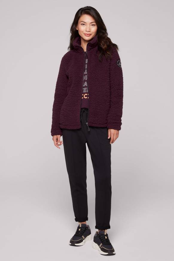 Soccx Sport-Jacke im Sherpa-Look deep plum Angebote