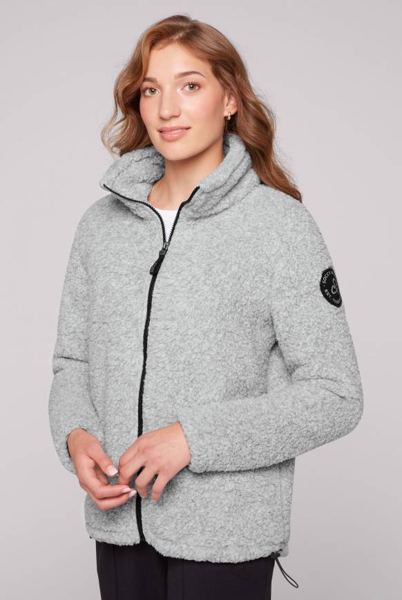 Soccx Sport-Jacke im Sherpa-Look grey melange im Angebot