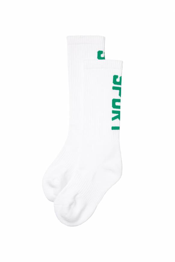 Soccx Lange Sportsocken mit Logo, 2 Paar opticwhite / active green Schlussverkauf