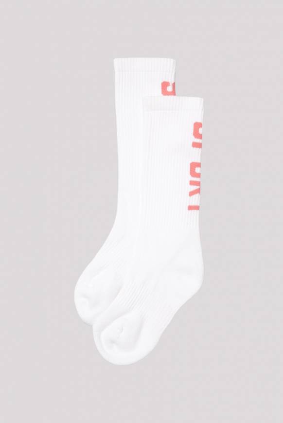 Soccx Lange Sportsocken mit Logo, 2 Paar opticwhite / peachy rose Günstiger Verkauf