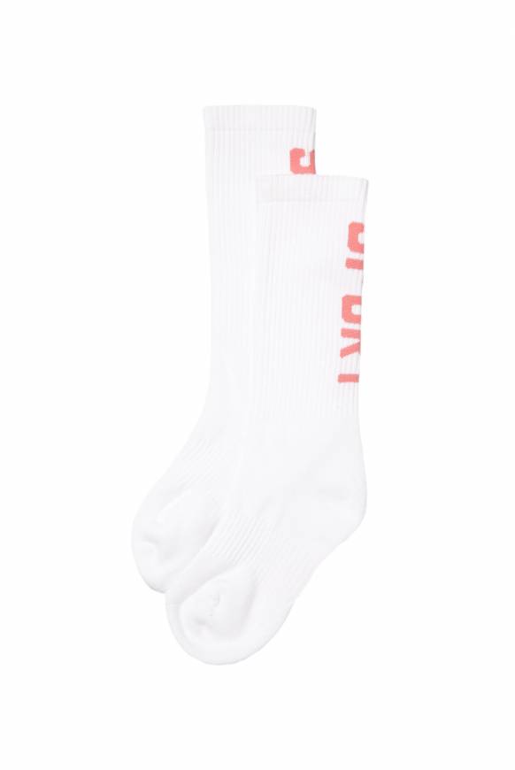 Soccx Lange Sportsocken mit Logo, 2 Paar opticwhite / peachy rose Günstiger Verkauf