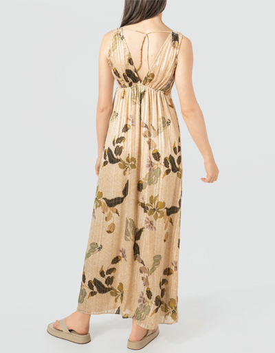 SECOND FEMALE Maxikleid mit Metallic-Garn Clearance-Verkauf