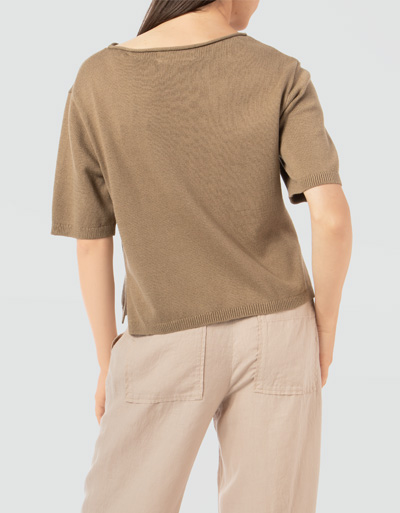 Marc O'Polo Kurzarmpullover mit rollierten Halsausschnitt Cyber Monday