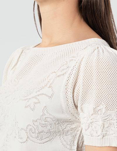 TWIN-SET Strick-Shirt mit Lochstrick-Ornament Fabrikpreis