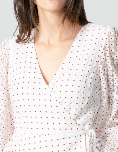 Freebird Wickelbluse im Flower Look Kostenloser Versand