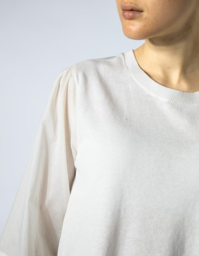 TWIN-SET Bluse mit Strickeinsatz Heißer Verkauf