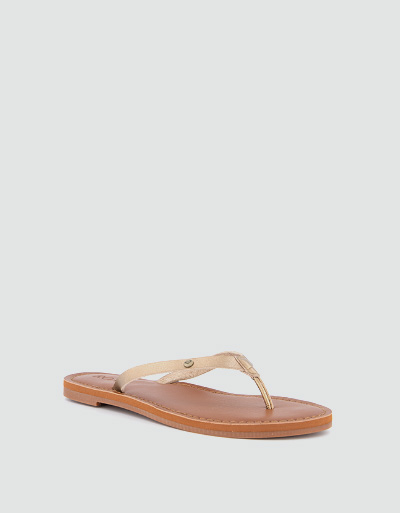 ROXY Zehensandalen in Metallic-Optik Riesige Rabatte