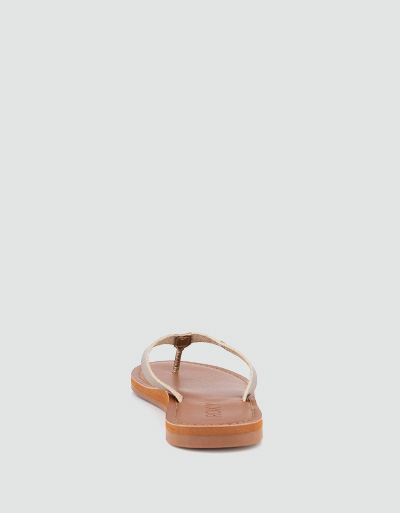 ROXY Zehensandalen in Metallic-Optik Riesige Rabatte