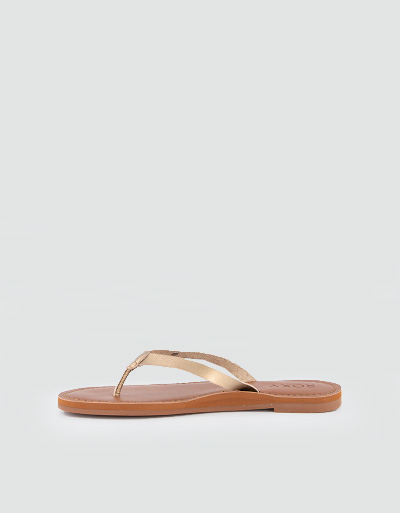 ROXY Zehensandalen in Metallic-Optik Riesige Rabatte