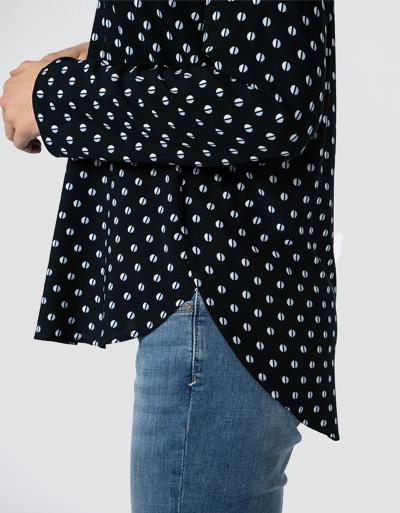 Marc O'Polo Blusenshirt mit Allover-Muster Saisonschlussverkauf