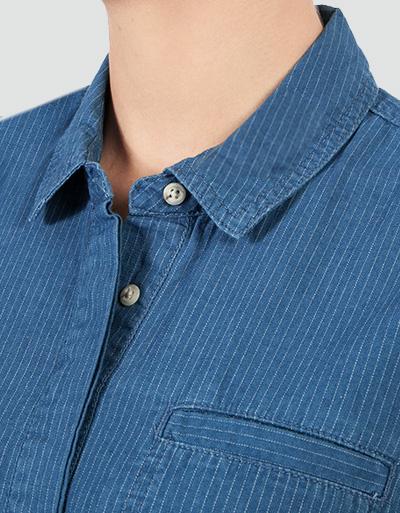 Barbour Shirtkleid in Denim-Optik mit feinen Streifen Black Friday