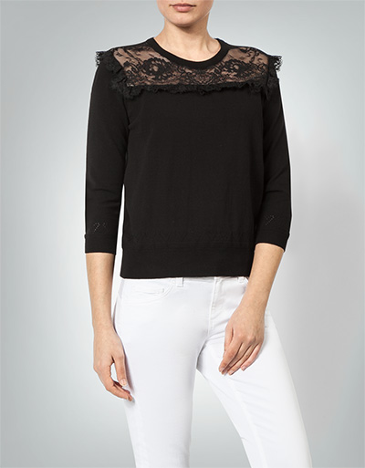TWIN-SET Pullover mit Spitzen-Einsatz Auslauf