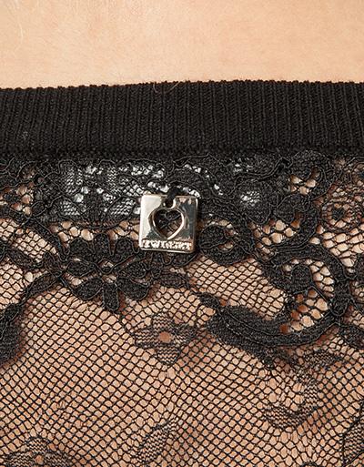 TWIN-SET Pullover mit Spitzen-Einsatz Auslauf