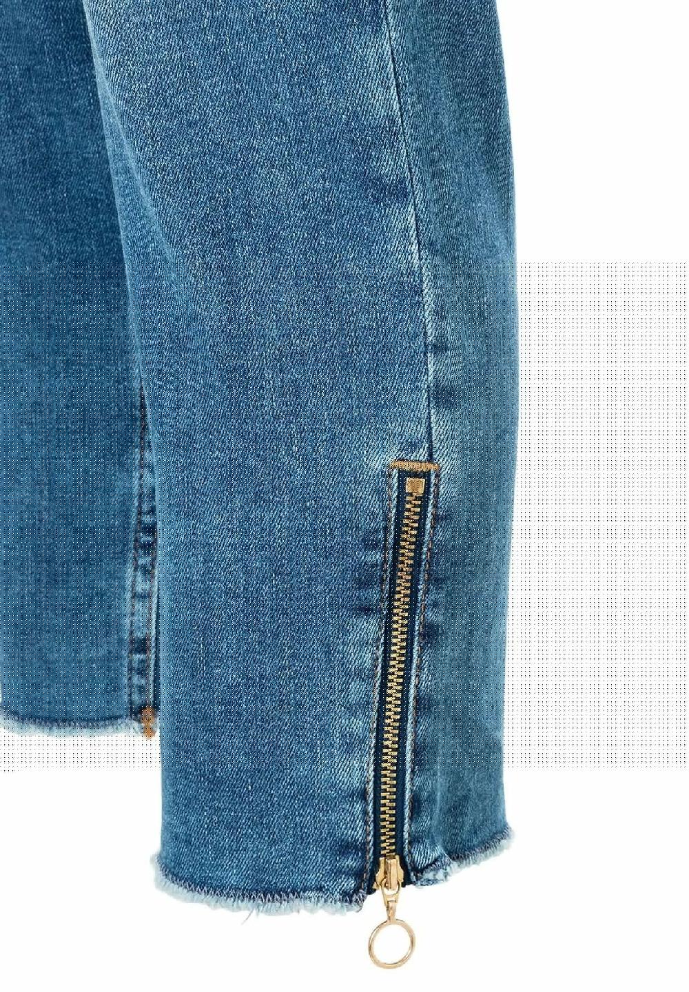 MAC Rich Jeans knöchellang Slim-Fit Fransen-Details für Damen Discount Store für neue Produkte