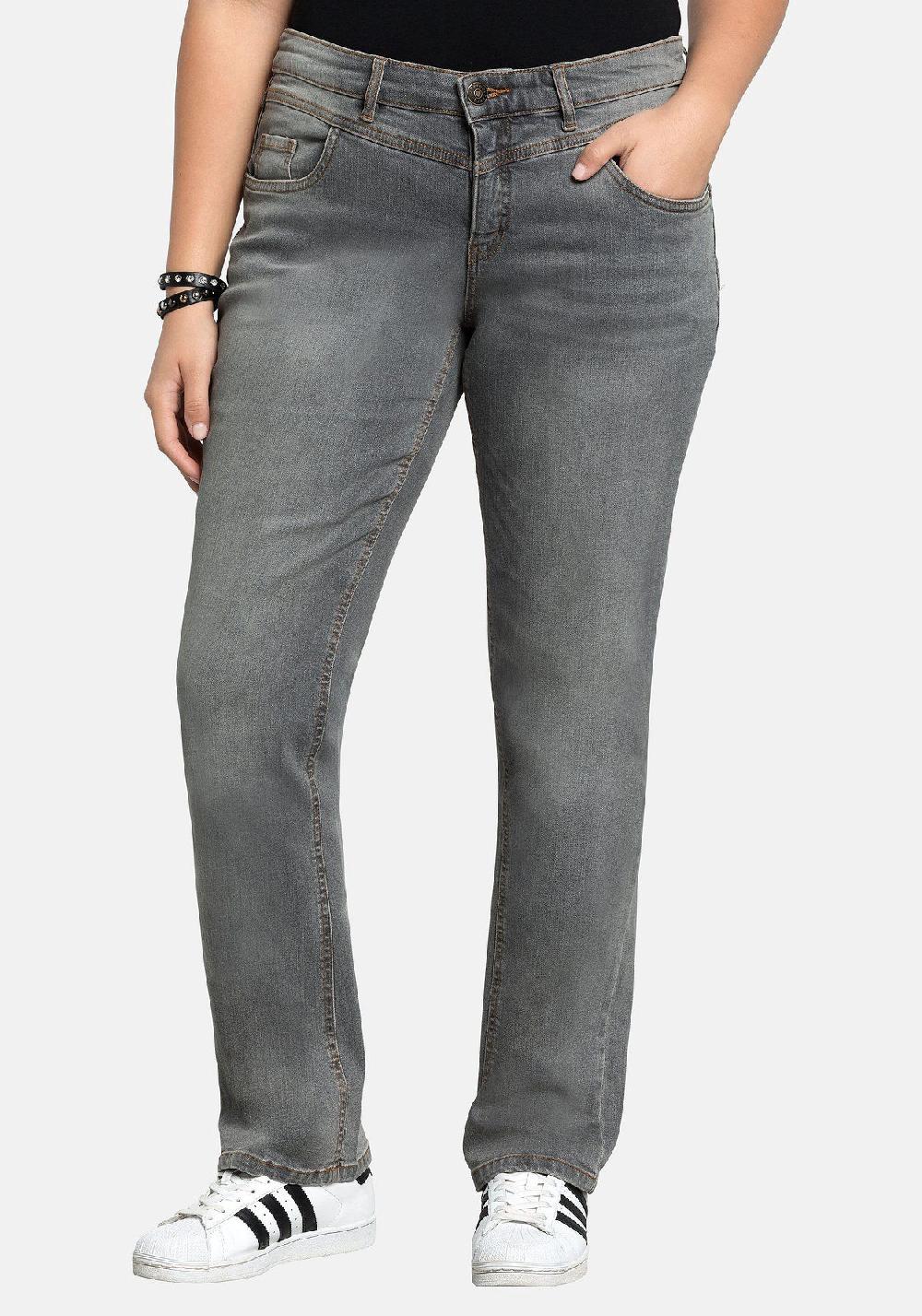 sheego Jeans »Die Gerade« mit Used-Effekten Speichern exportieren