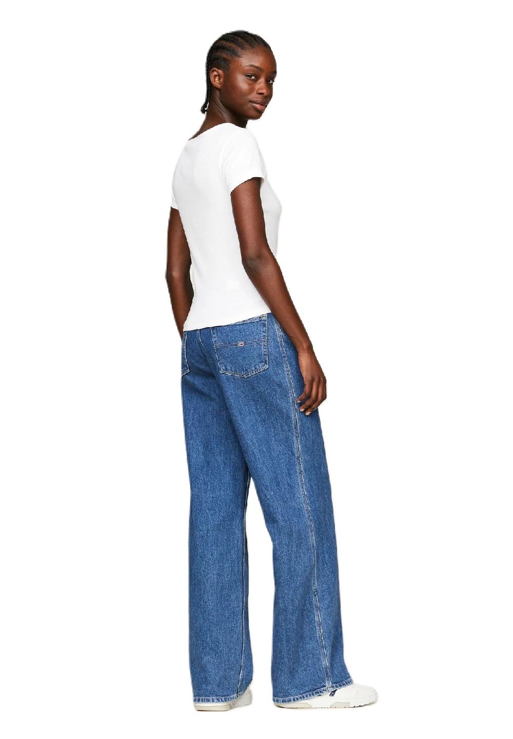 TOMMY Jeans T-Shirt Henley-Ausschnitt für Damen Tägliche Deals