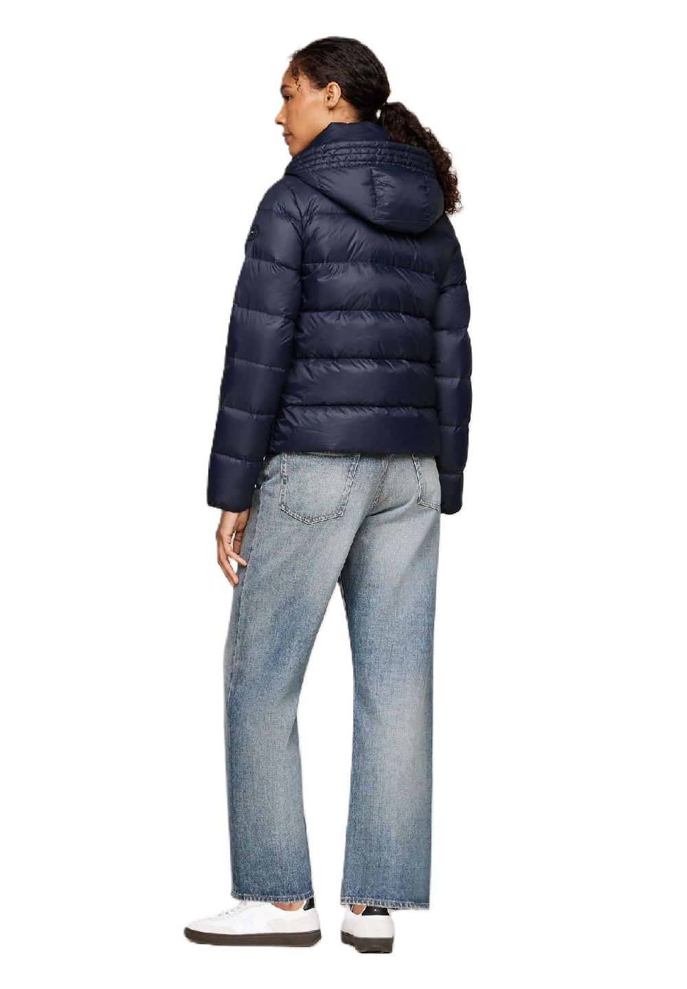 TOMMY HILFIGER Steppjacke Stehkragen Logo-Patch für Damen Tiefpreis