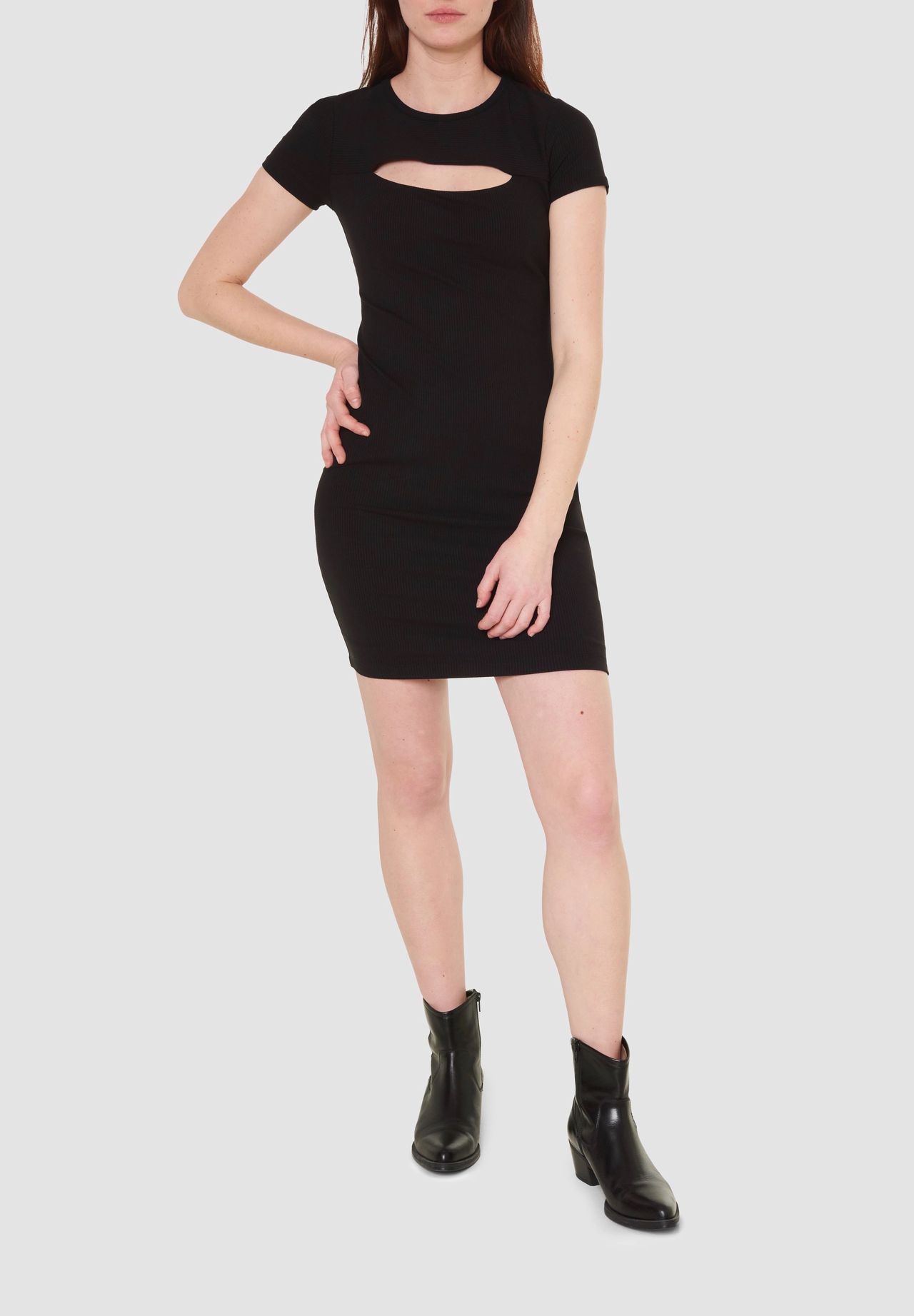 GUESS Kleid "Lana" Rundhals oberschenkellang Cutout für Damen Kostenlose Rückgabe