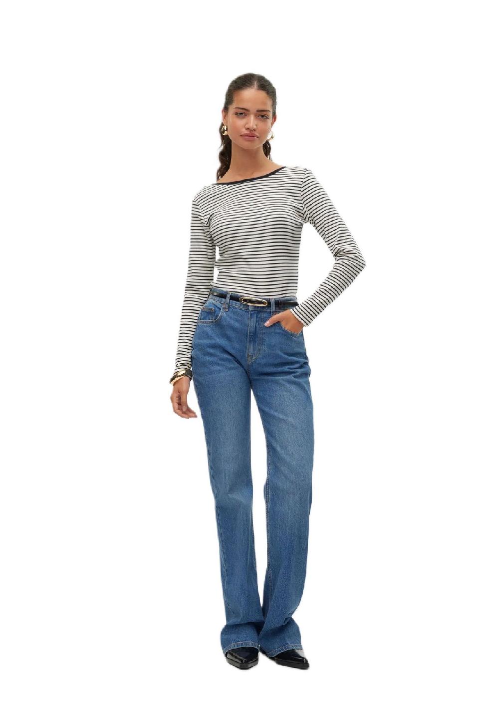 VERO MODA® Langarmshirt "Chloe" U-Ausschnitt für Damen Sonderangebot der Fabrik