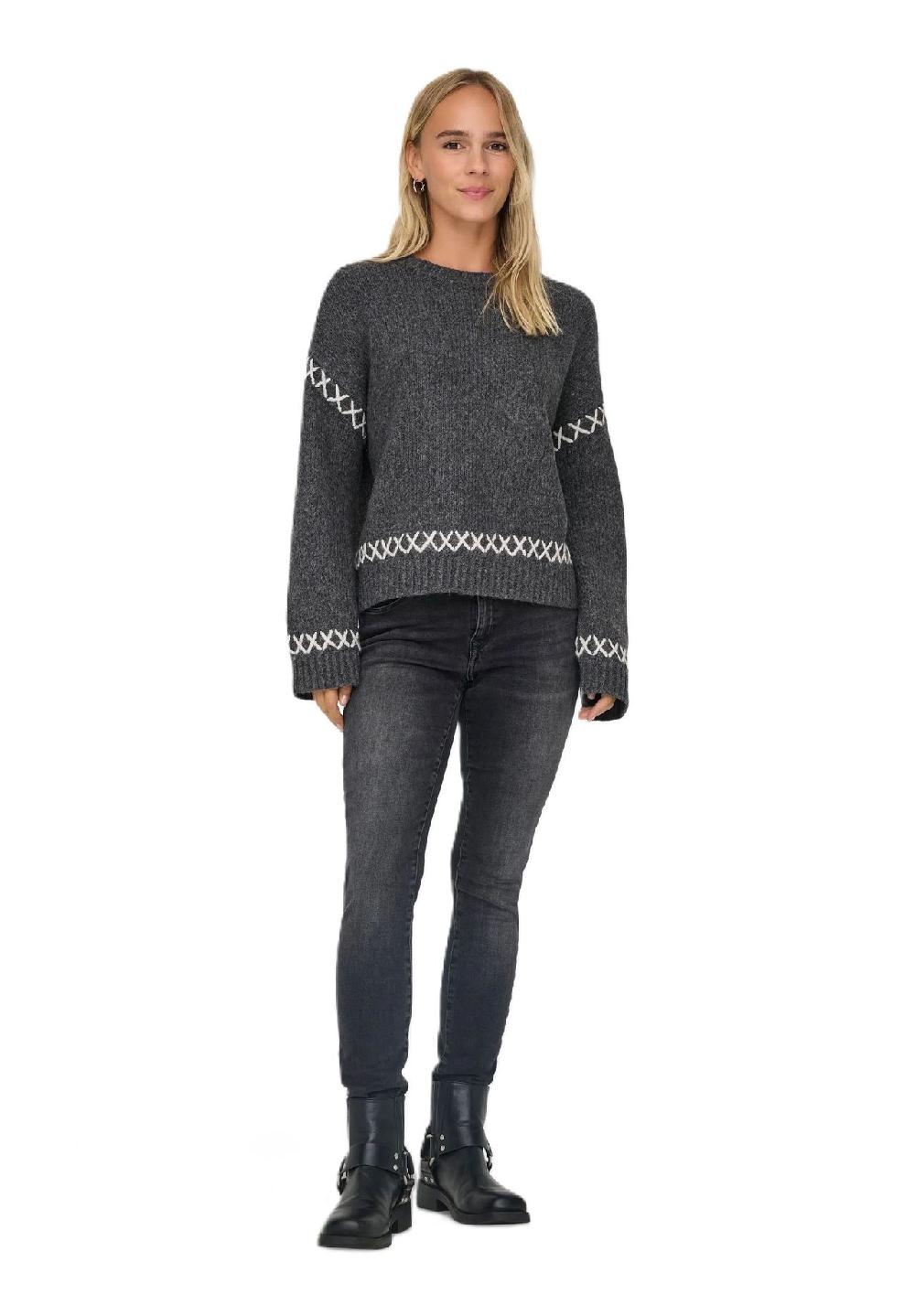 ONLY® Strickpullover "Amanda" Ziernähte für Damen Discount Store für neue Produkte