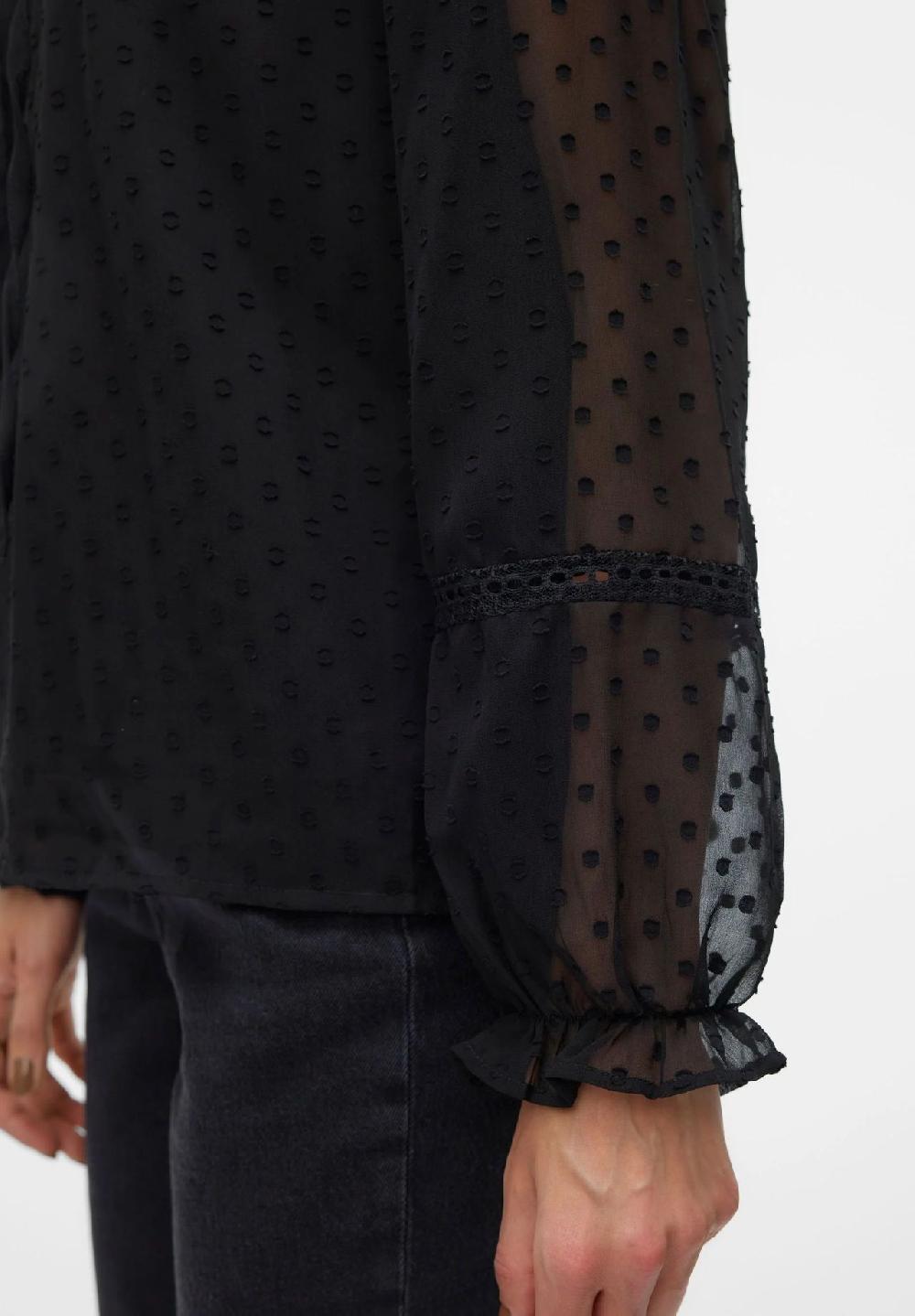 VERO MODA® Shirtbluse "Leah" Schlüsselloch-Ausschnitt für Damen 50% Rabatt mit kostenlosem Versand
