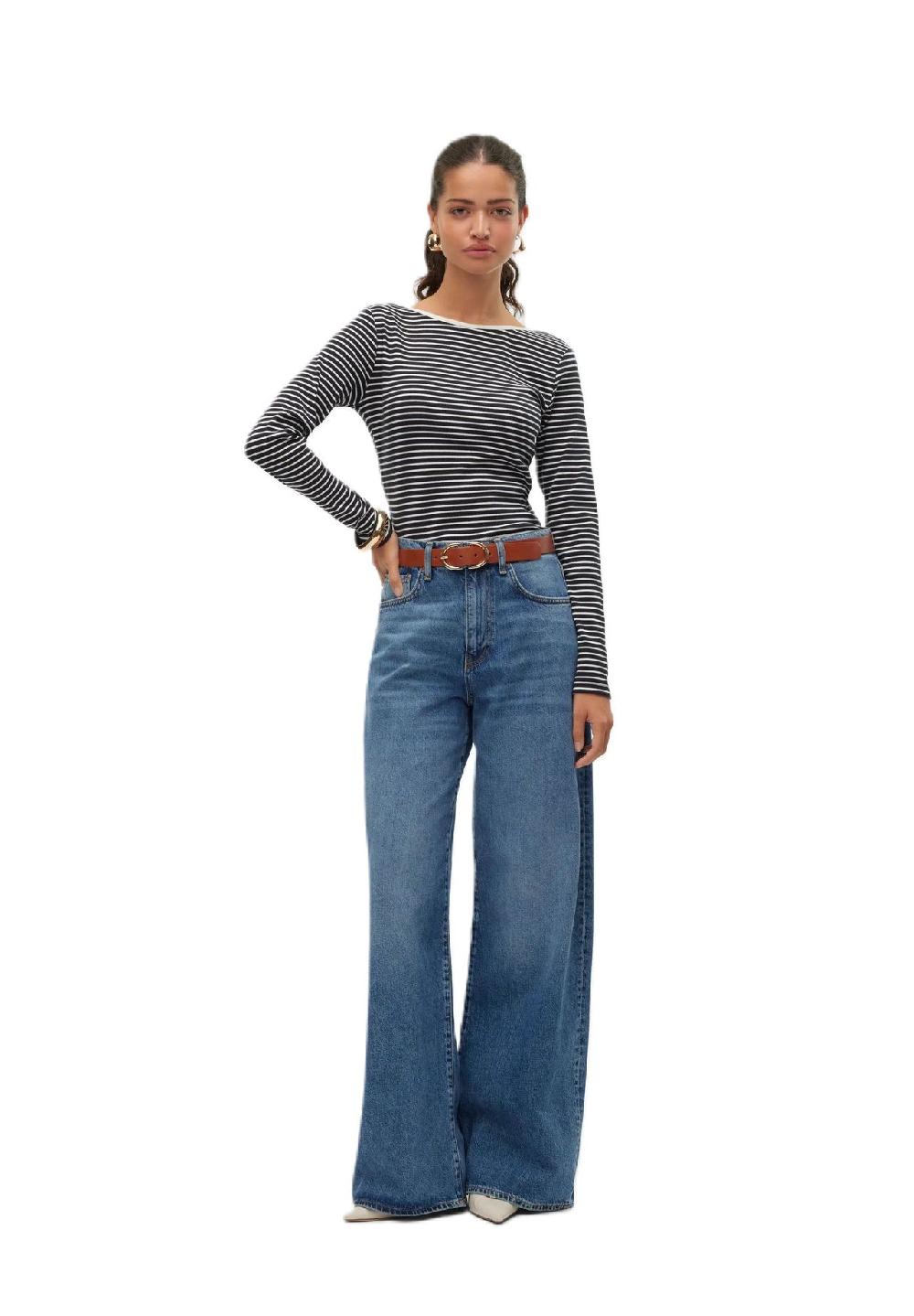 VERO MODA® Langarmshirt "Chloe" U-Ausschnitt für Damen Clearance-Verkauf