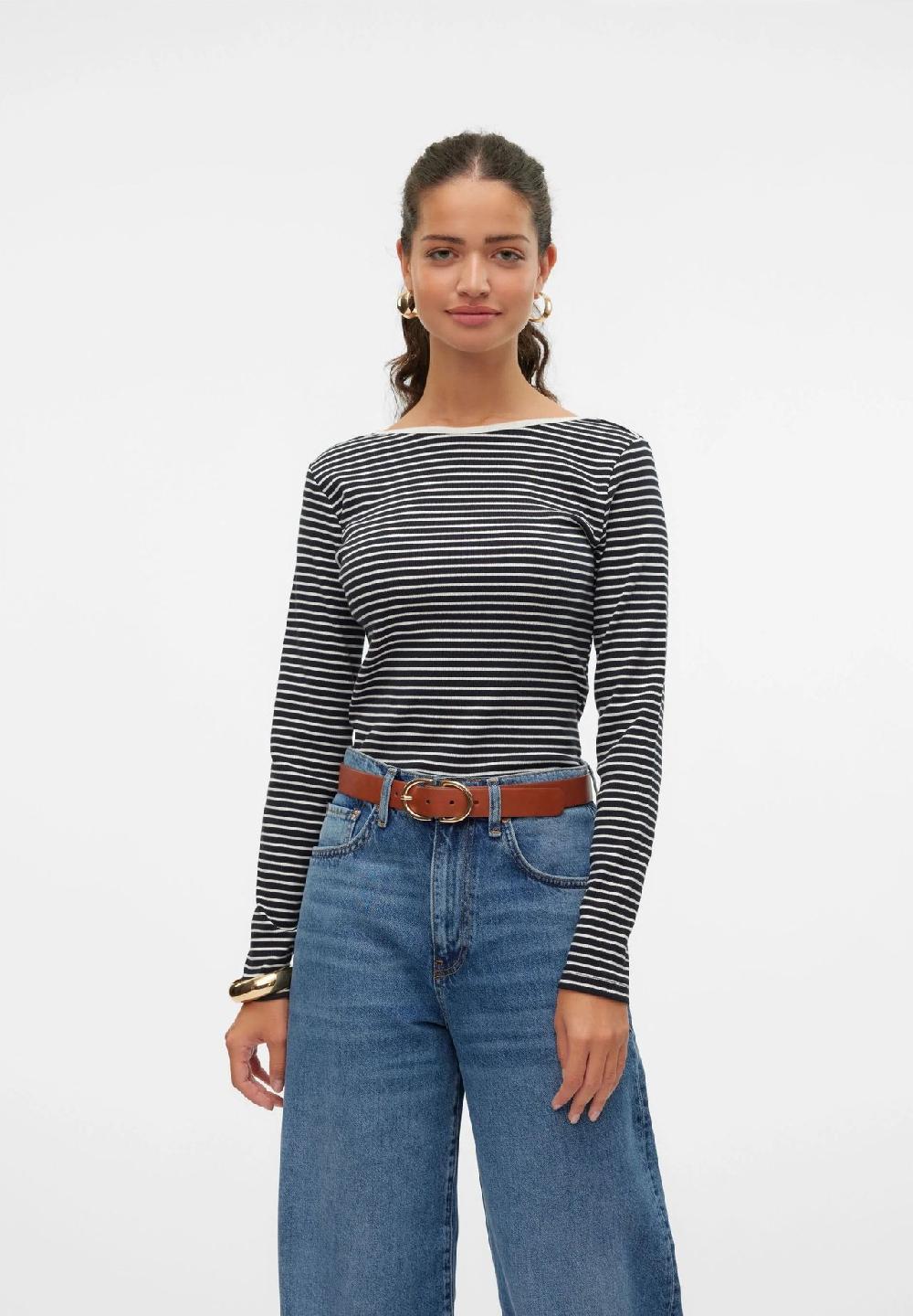 VERO MODA® Langarmshirt "Chloe" U-Ausschnitt für Damen Clearance-Verkauf