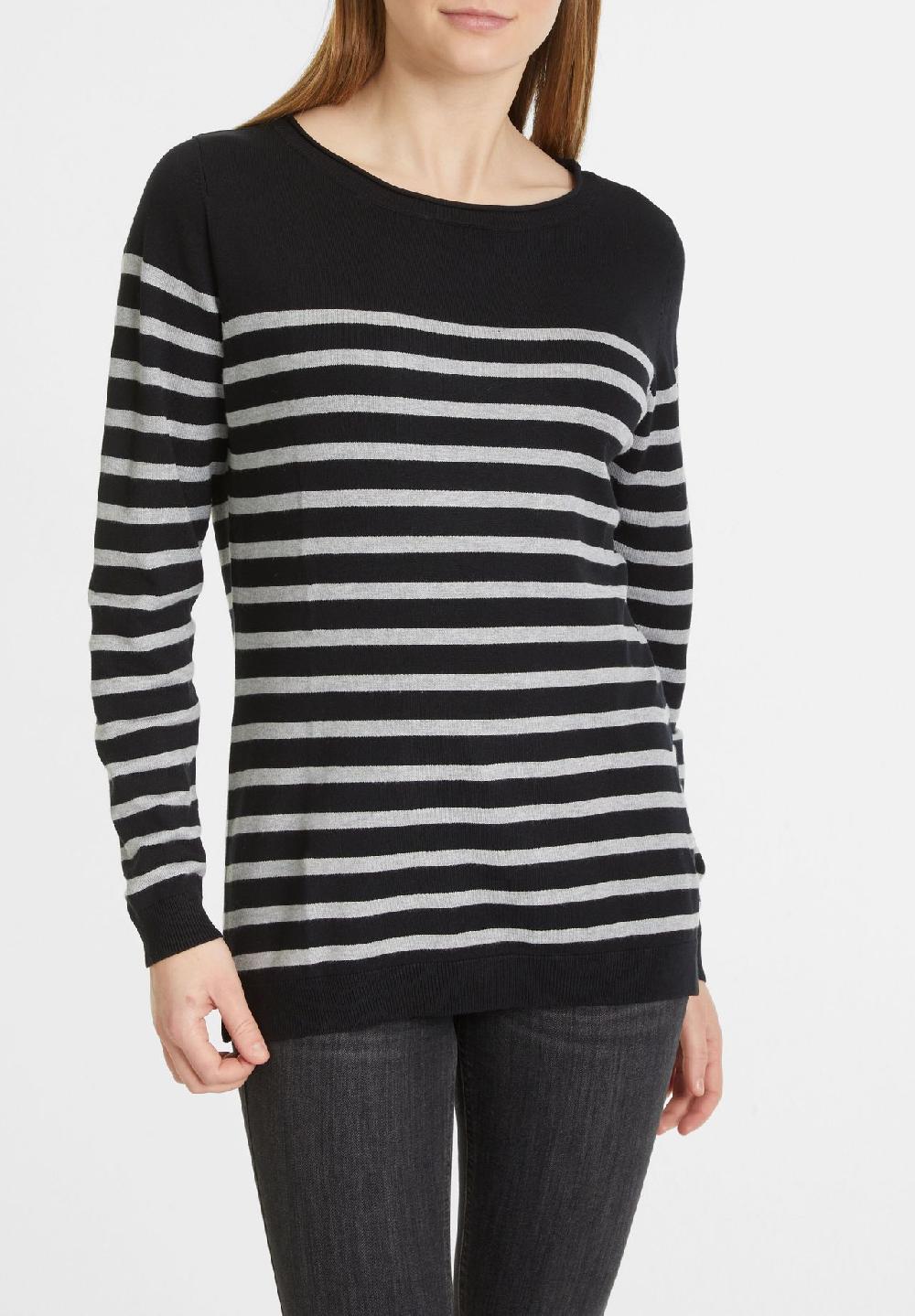 GALERIA essentials Pullover Rippbündchen Langarm Streifen für Damen Auslauf