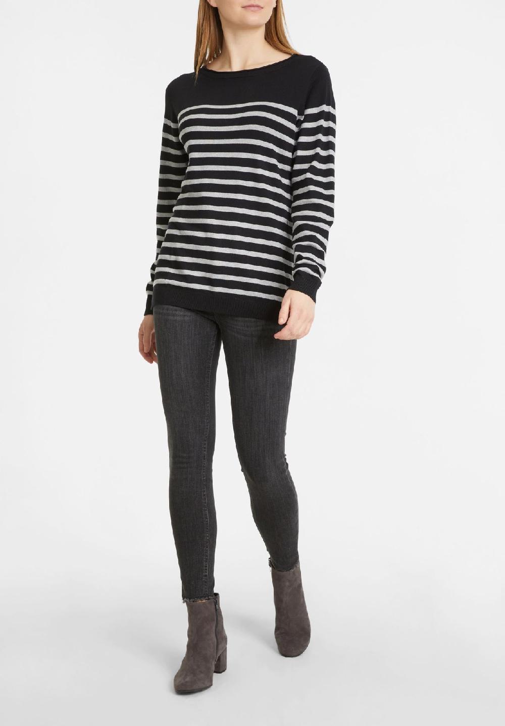 GALERIA essentials Pullover Rippbündchen Langarm Streifen für Damen Auslauf