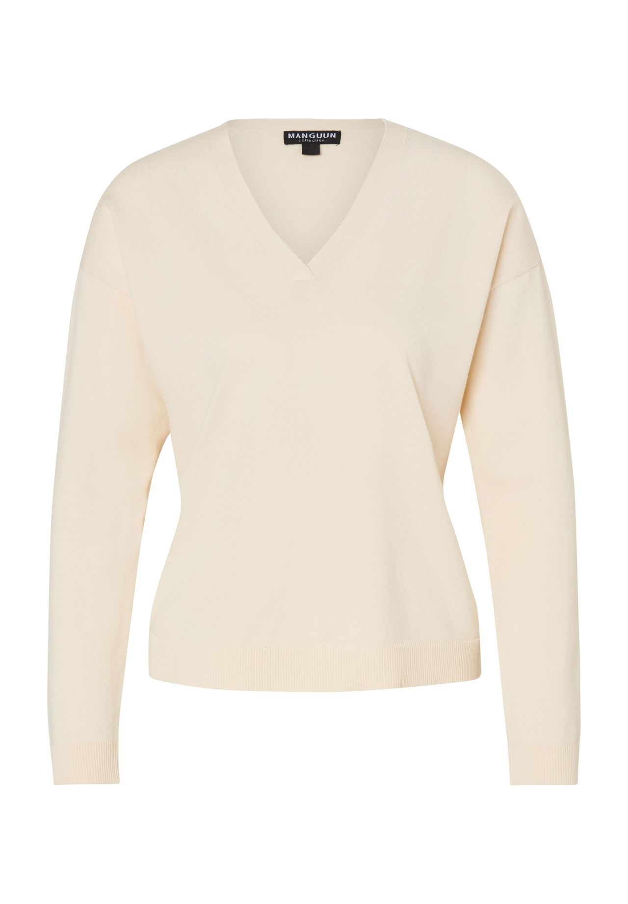 MANGUUN collection Pullover V-Ausschnitt Rippbündchen für Damen im Angebot