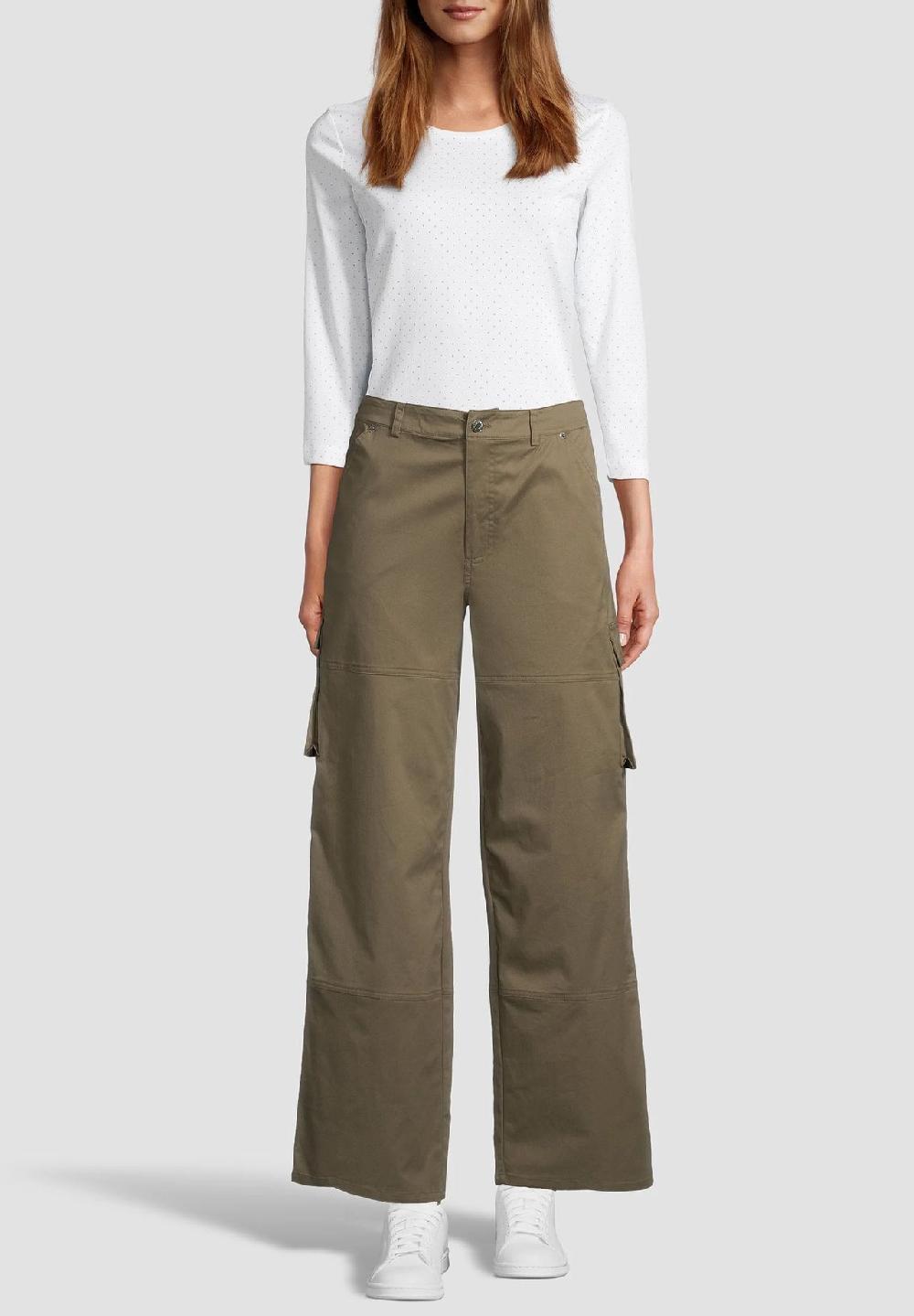 MANGUUN Cargohose Baumwolle-Stretch knöchellang für Damen Weihnachtsangebot