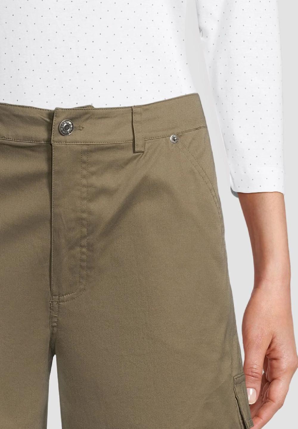 MANGUUN Cargohose Baumwolle-Stretch knöchellang für Damen Weihnachtsangebot