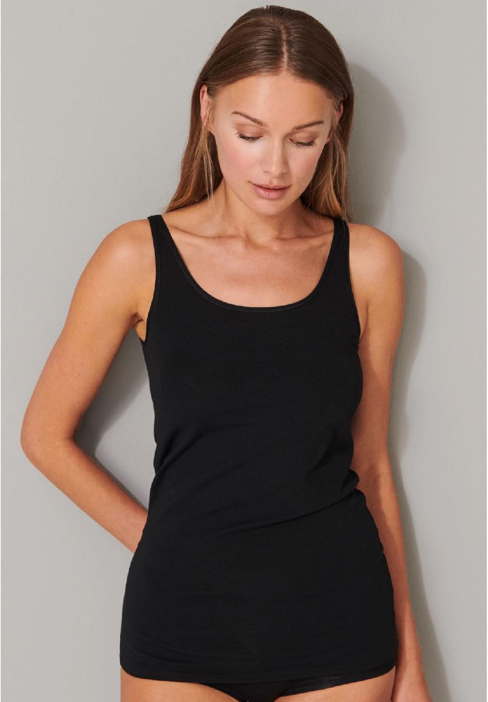 SCHIESSER Trägertop "95/5" 2er Pack U-Ausschnitt uni für Damen Online Outlet