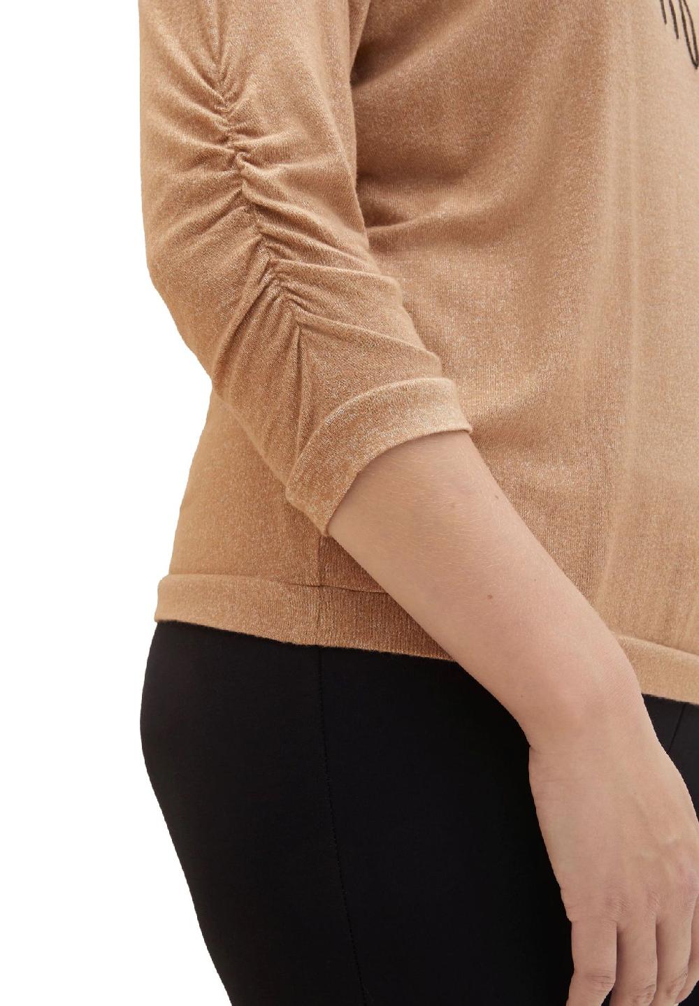 TOM TAILOR plus Shirt 3/4-Arm Melange Raffung für Damen Blitzangebot