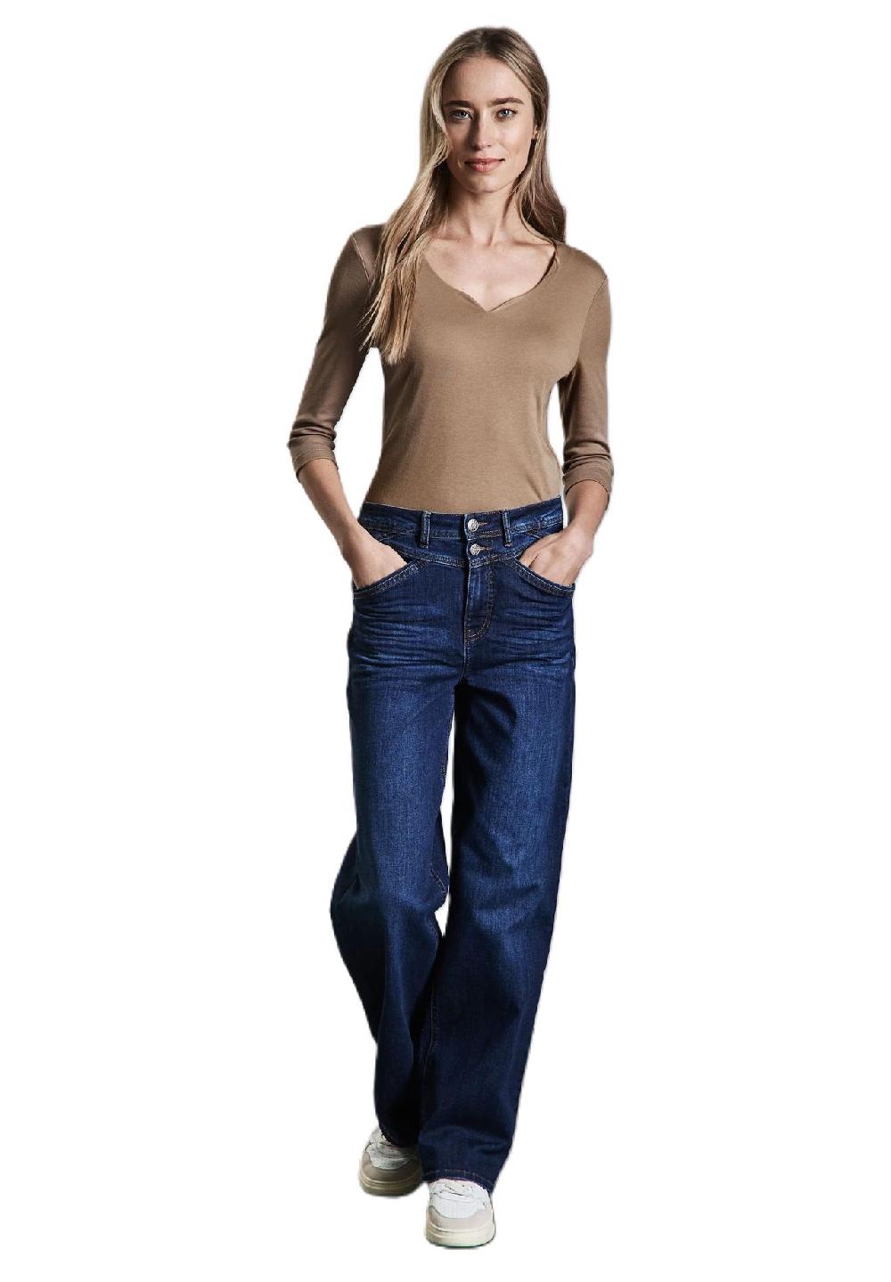 Street One T-Shirt 3/4-Arm Herzausschnitt für Damen Zeitlich begrenztes Angebot