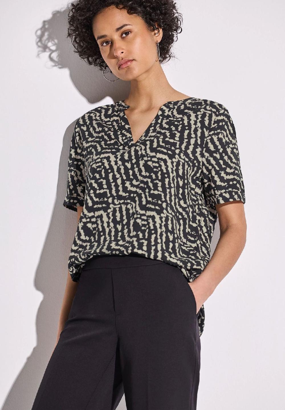 Street One Shirtbluse Split-Neck für Damen Begrenzte Freigabe