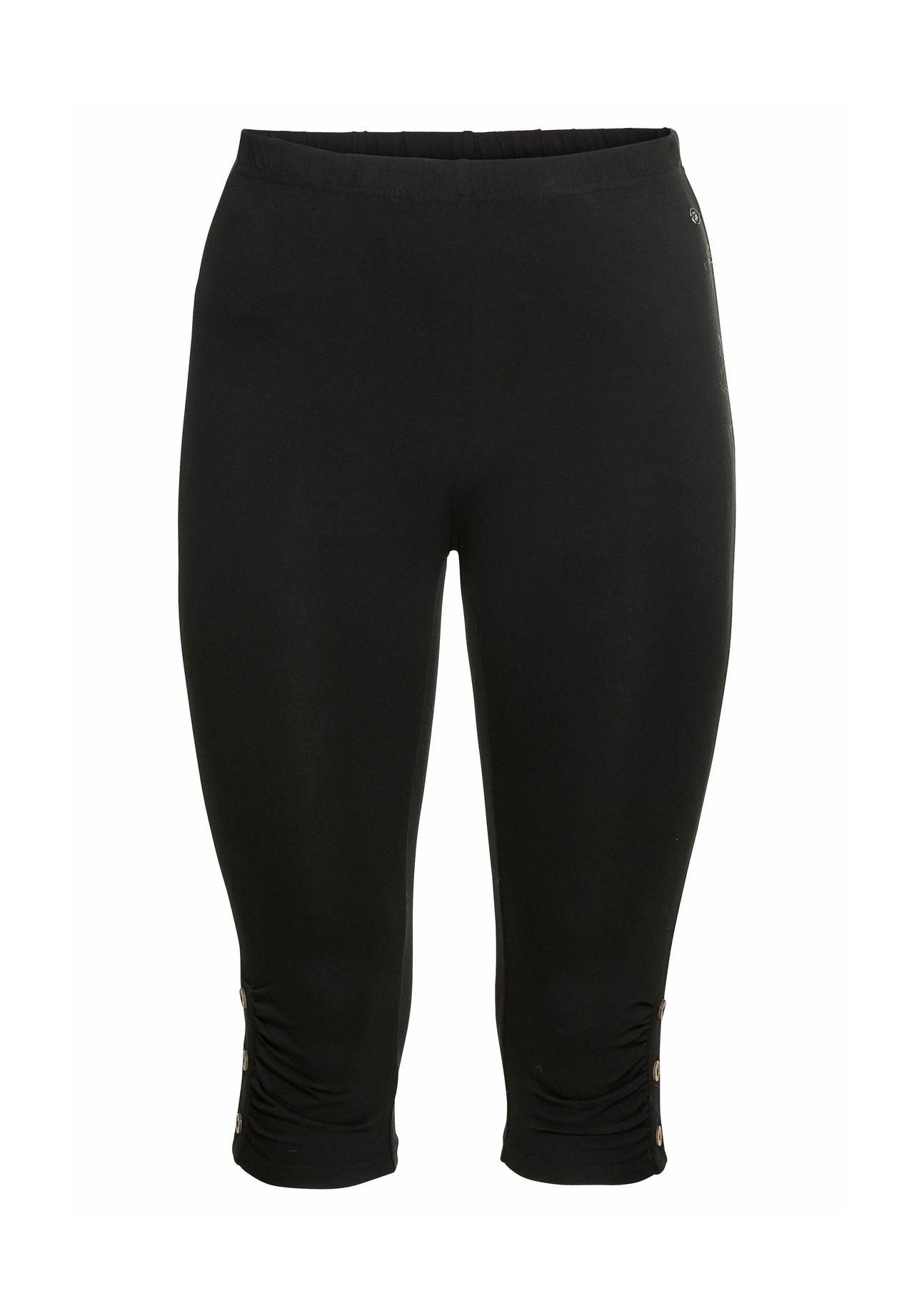 sheego Leggings mit Raffung und Deko-Knöpfen am Saum JETZT KAUFEN