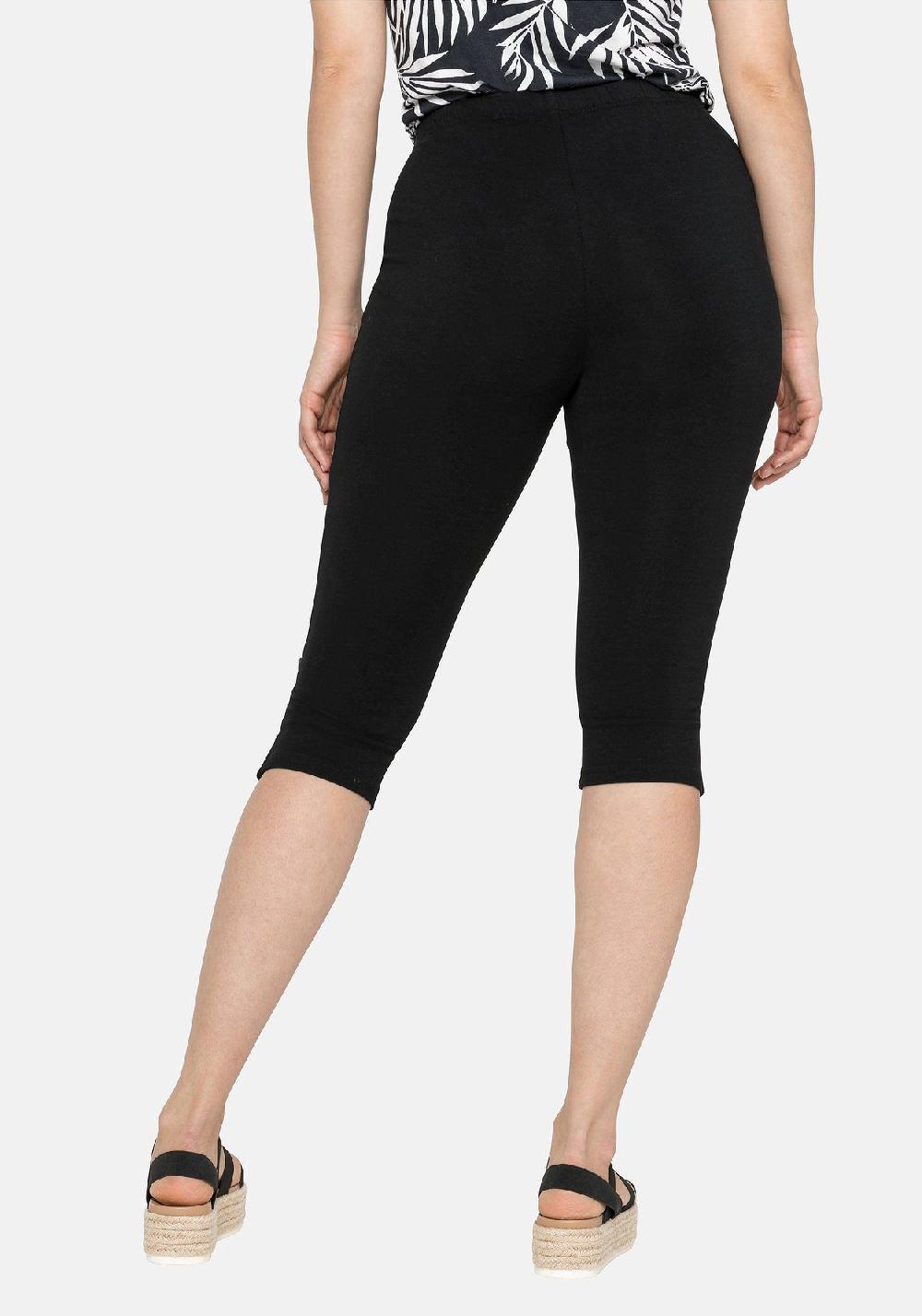 sheego Leggings mit Raffung und Deko-Knöpfen am Saum JETZT KAUFEN