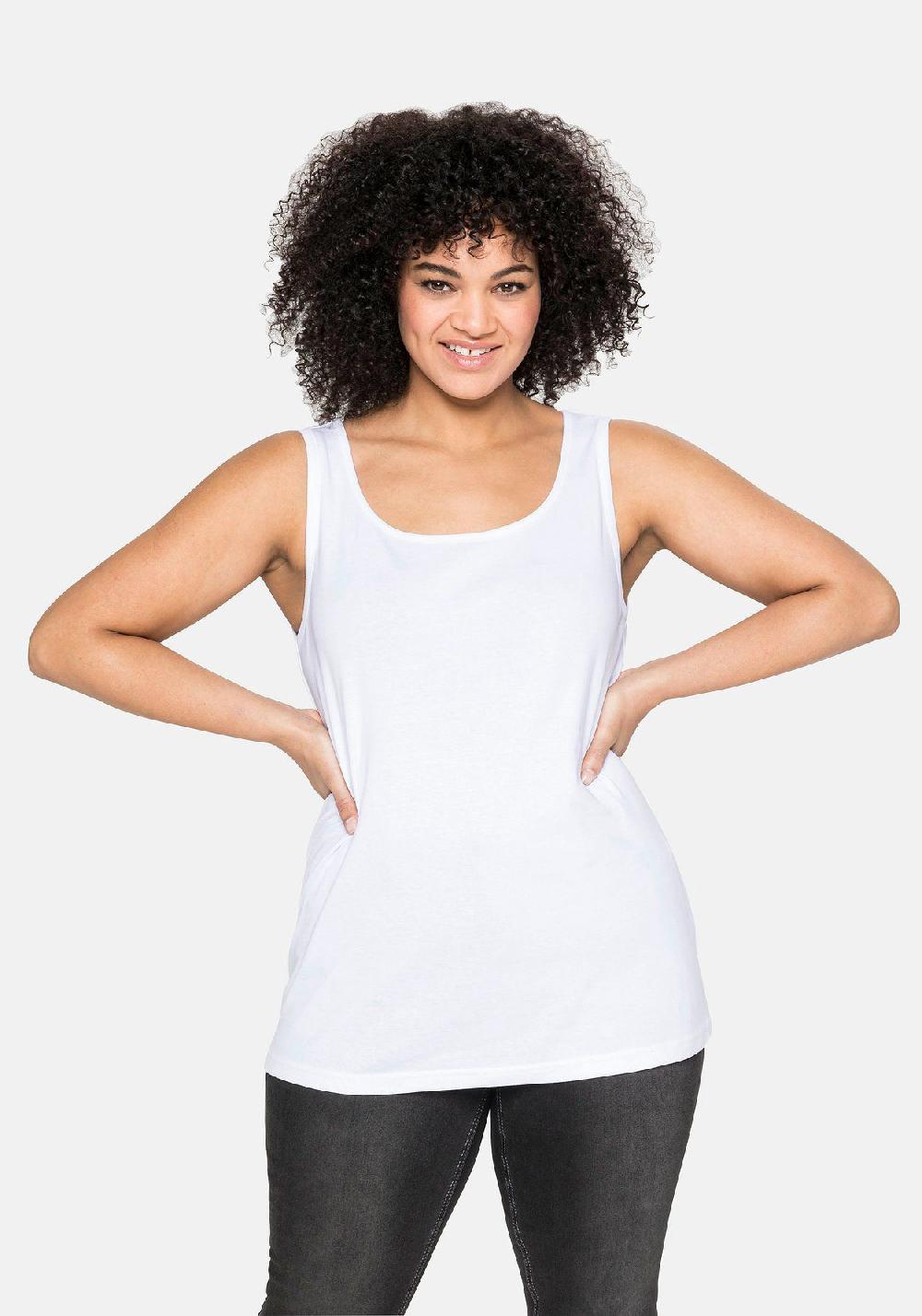 sheego Tanktop aus reiner Baumwolle Bis zu 50% Rabatt