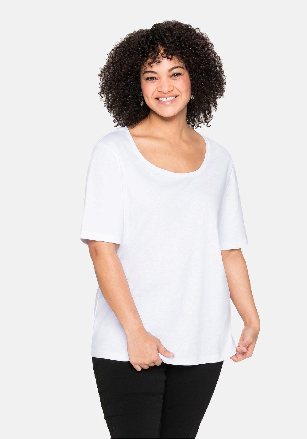 sheego T-Shirt aus reiner Baumwolle Bis zu 60% Rabatt