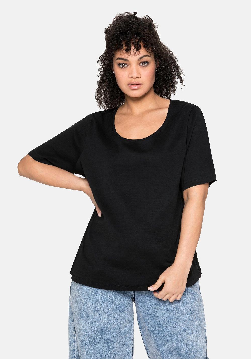 sheego T-Shirt aus reiner Baumwolle Bis zu 65% Rabatt