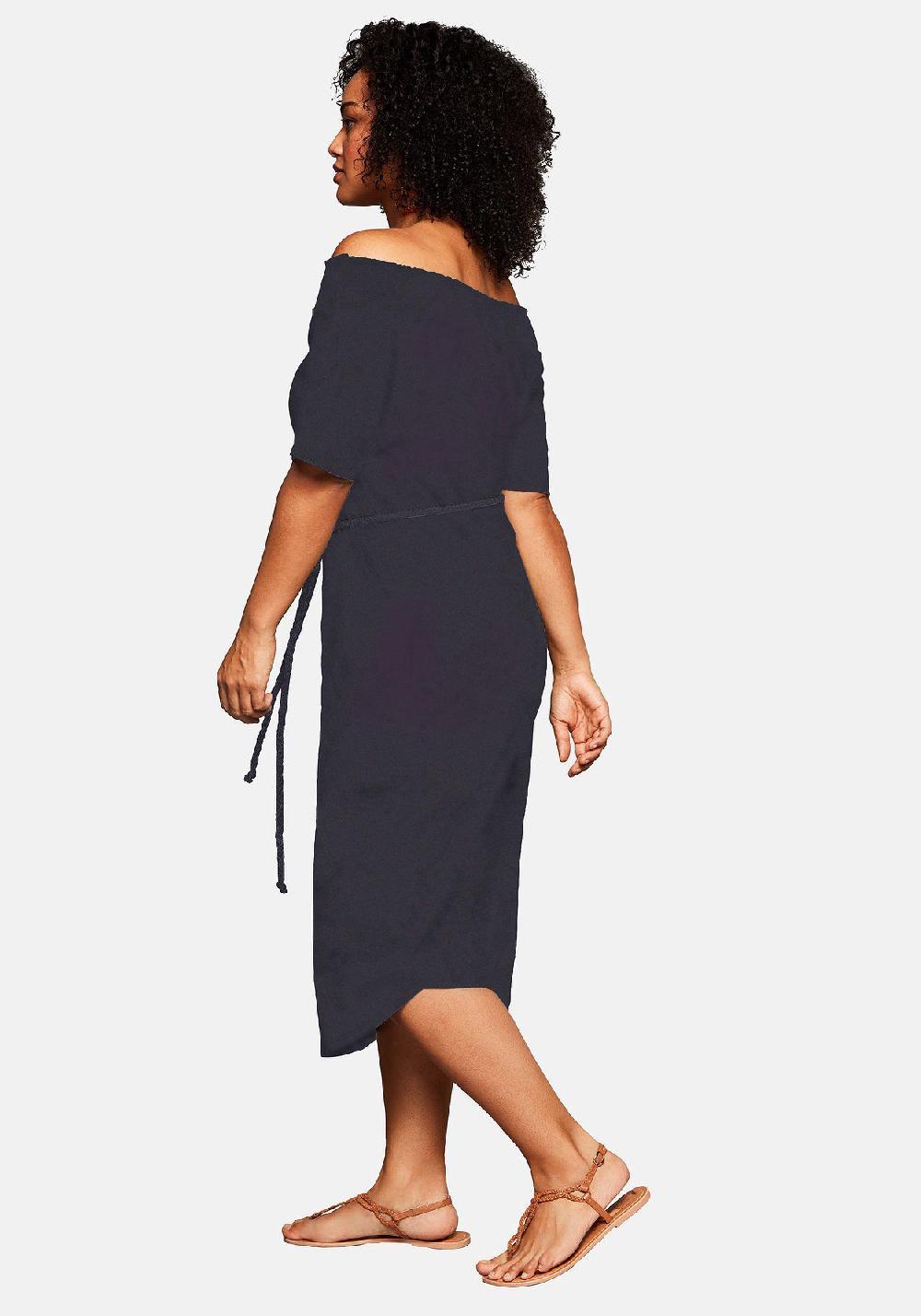 sheego Strandkleid mit Bindeband und Carmenausschnitt Sonderangebot der Fabrik