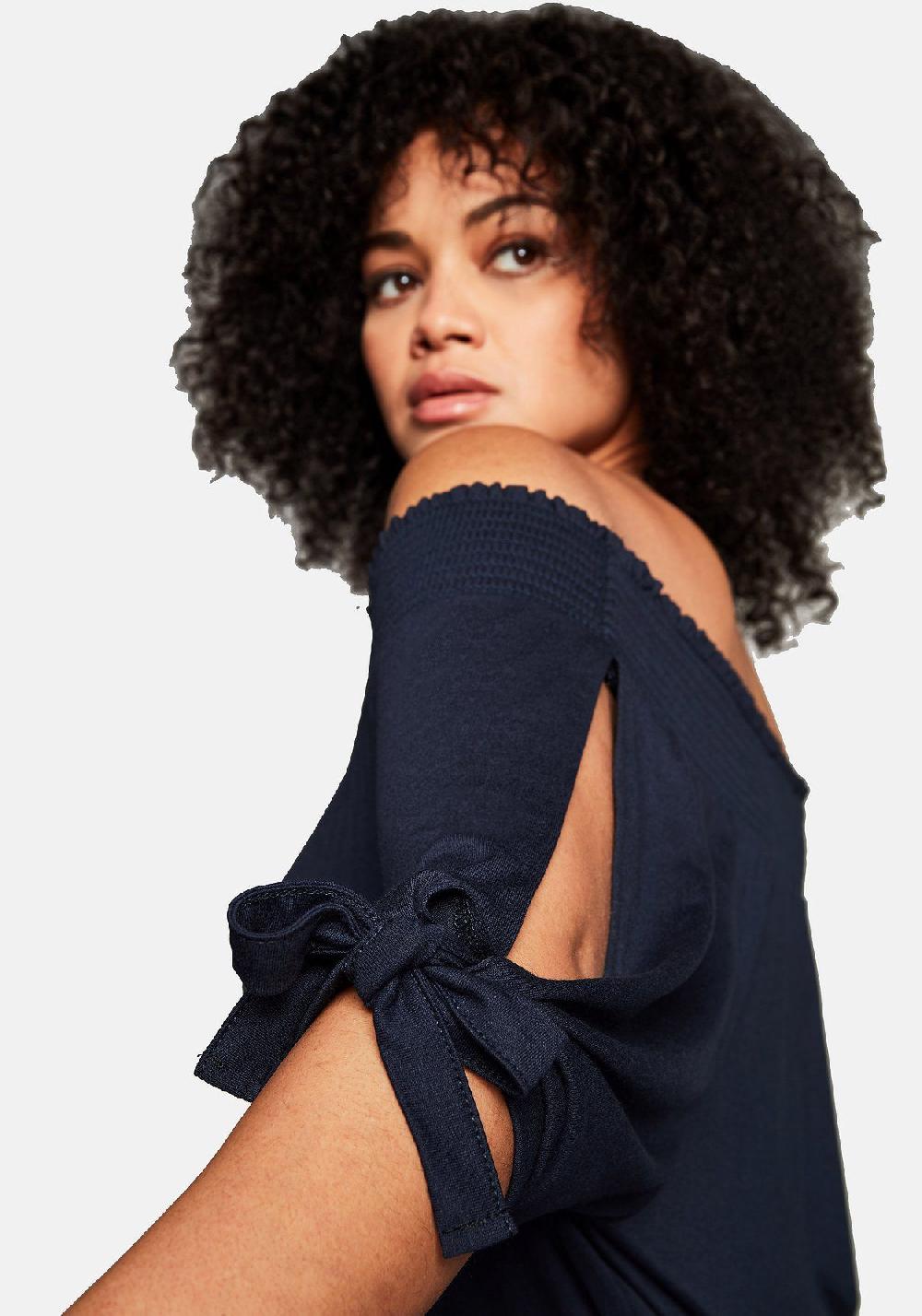sheego Carmenshirt mit Smokeinsatz Bis zu 55% Rabatt