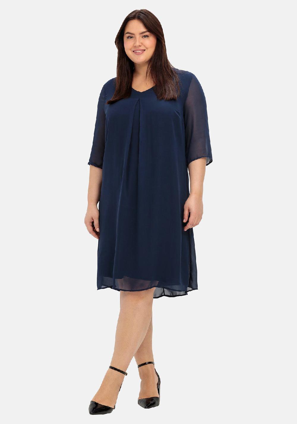 sheego Kleid im Layerlook aus Chiffon und Viskose Super Rabatt