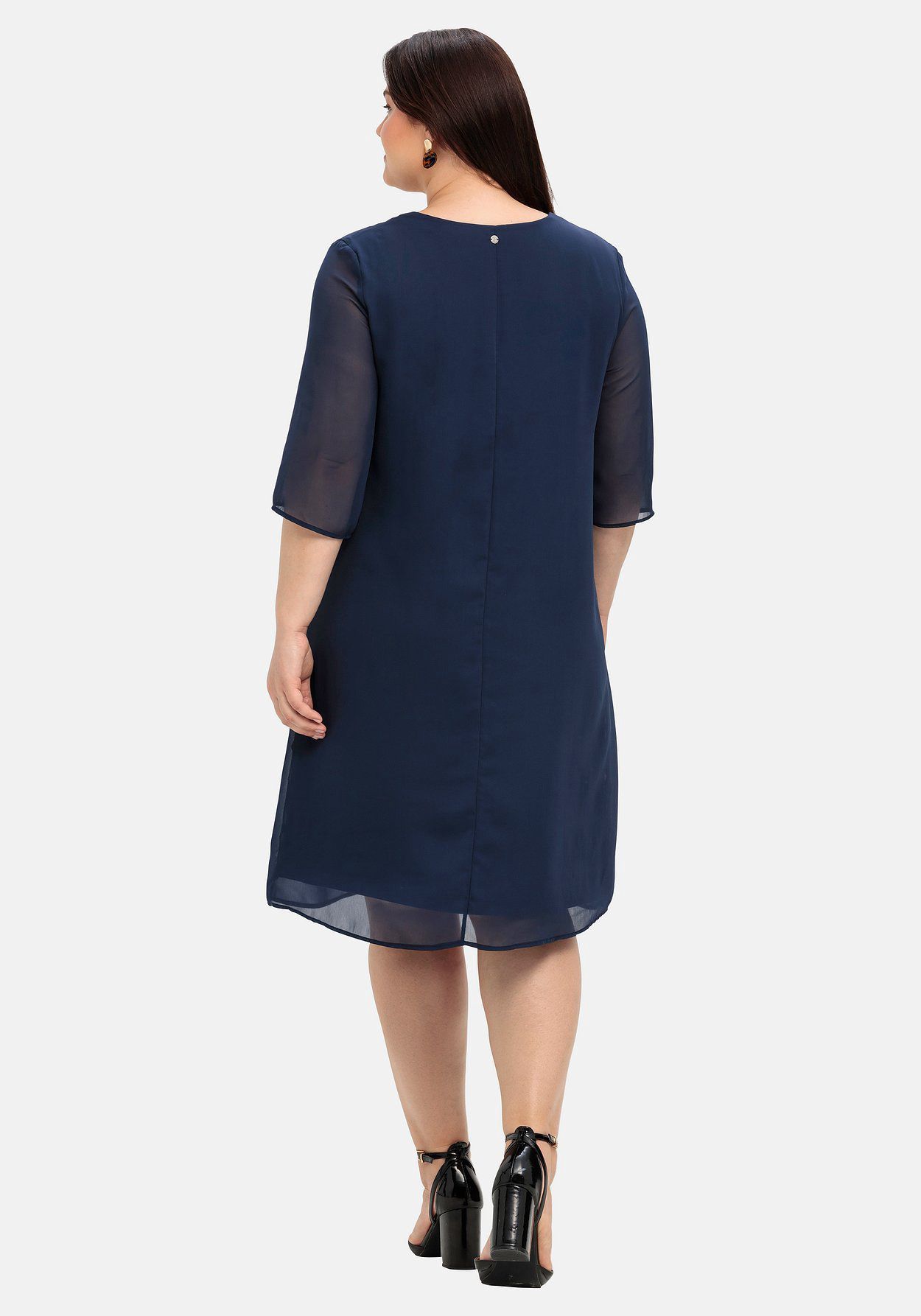 sheego Kleid im Layerlook aus Chiffon und Viskose Super Rabatt