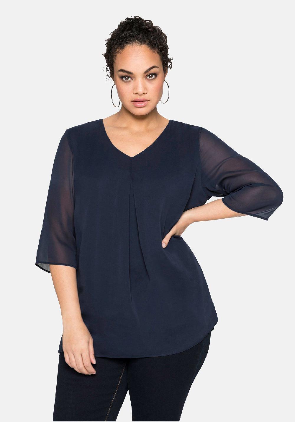 sheego Tunika im Lagenlook mit Chiffon 50% Rabatt mit kostenlosem Versand