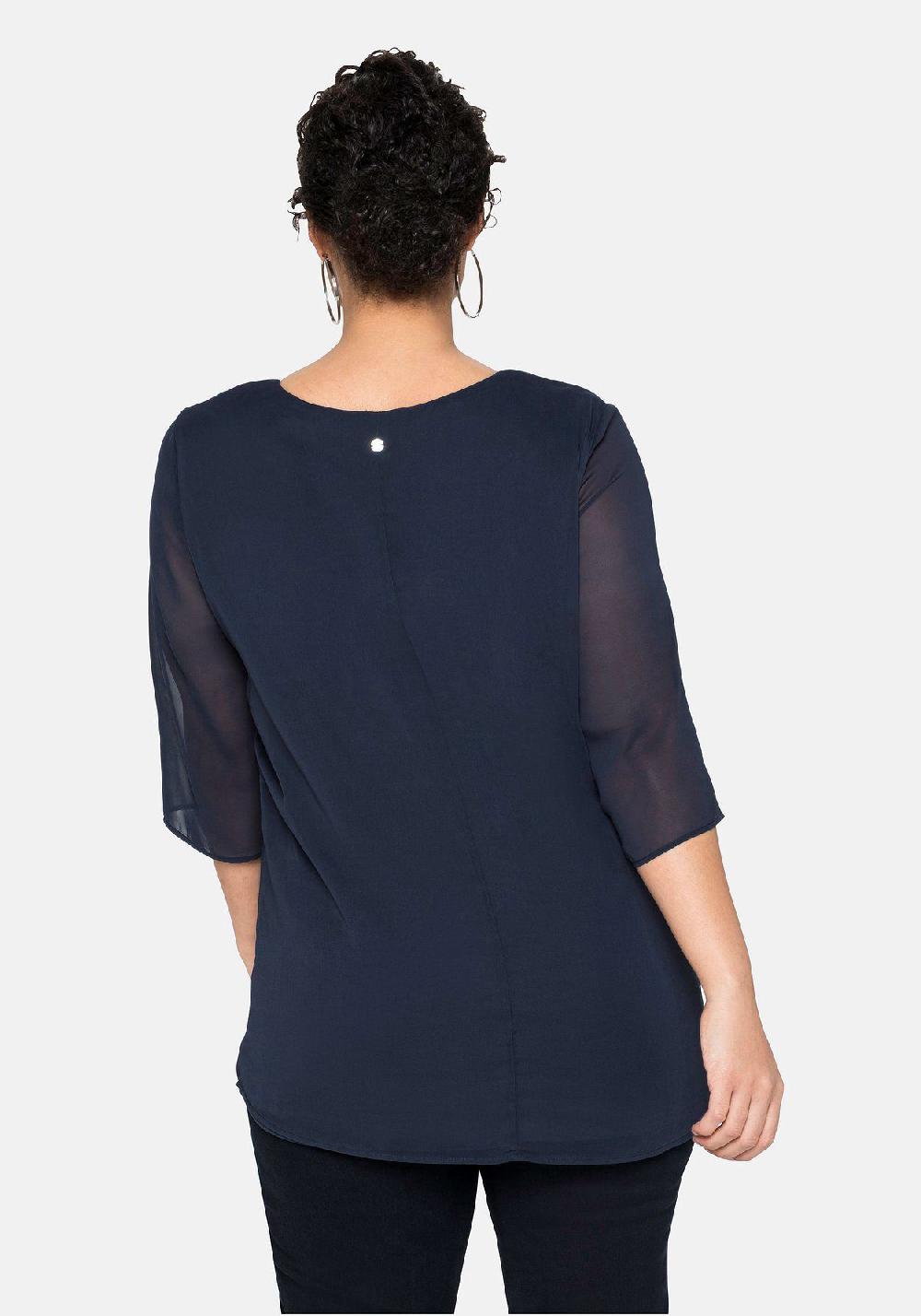 sheego Tunika im Lagenlook mit Chiffon 50% Rabatt mit kostenlosem Versand