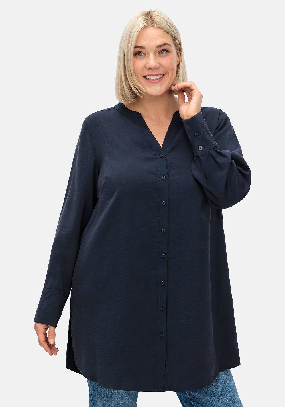 sheego Longbluse mit Raffung am Rückenteil Speichern exportieren